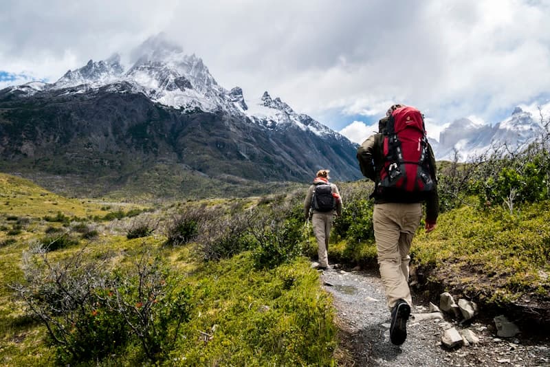 Trekkers on a mountain trail