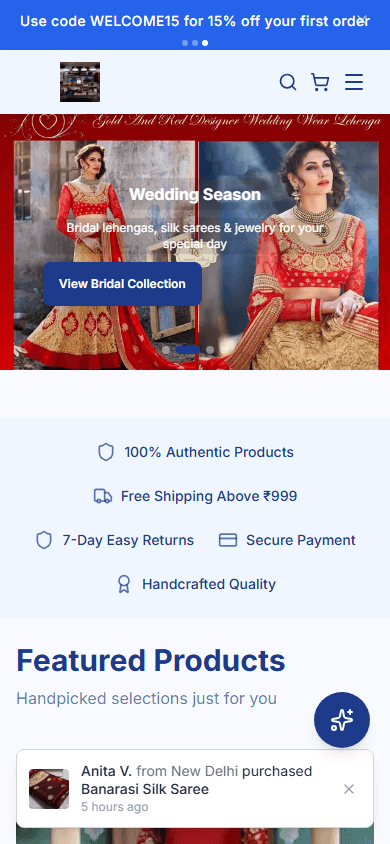 StoreBase mobile homepage on a phone