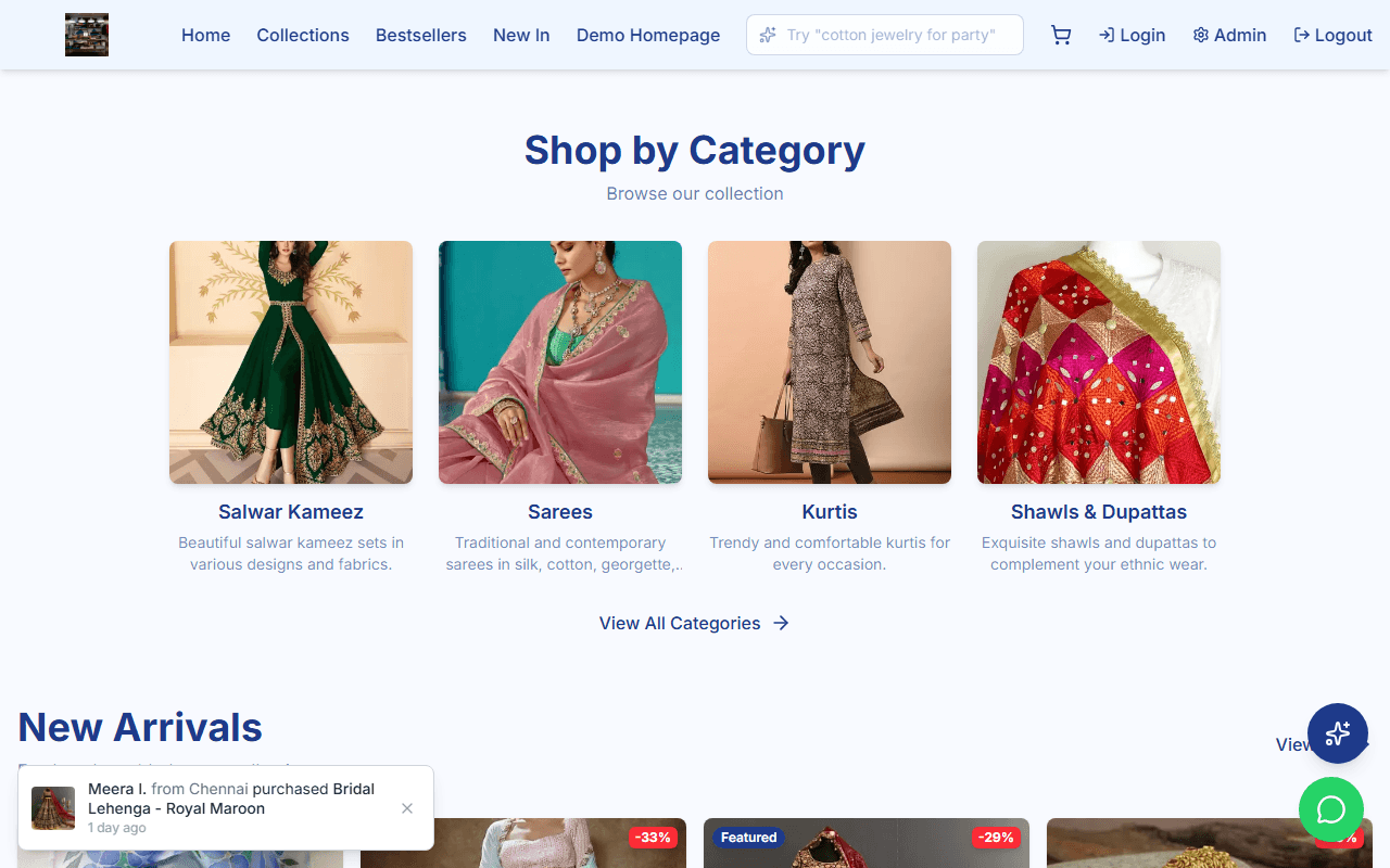 StoreBase category grid showing product categories